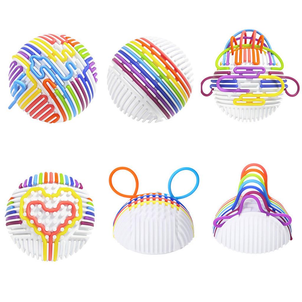 Sensory Activity Ball Toy Split Design with Rubber Ropes for Stress Relief Focus Cognitive Development for Concentration