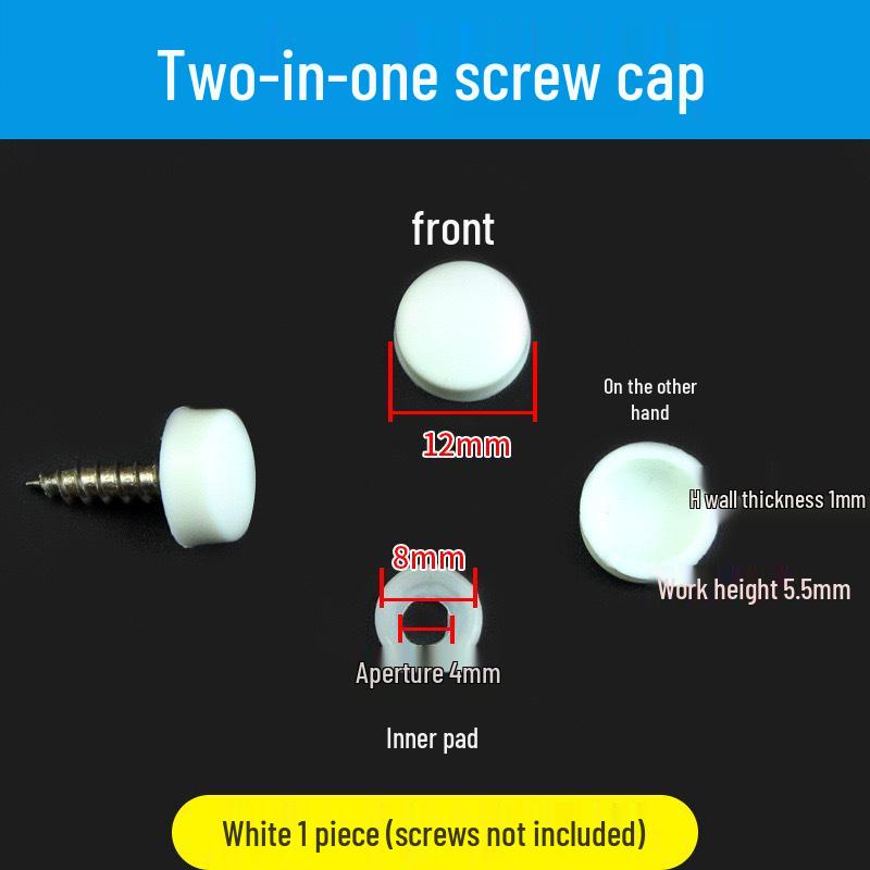 Copper Pad Screw Cap Mirror Nail Decorative Cover with Fixing Screw