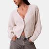 Calvin Klein Casual Soft Short Loose V-Neck Long Sleeve Knit Sweater Women tops 47D388G-67U