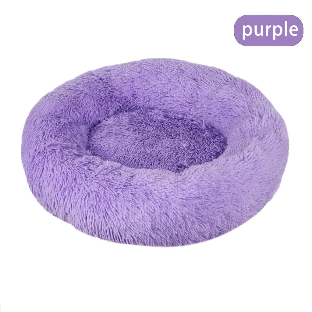 Furry Pet Bed - Round Cat Bed and Dog Bed - Soft and Fluffy Pet Bed - Ideal Sleeping Companion for Kittens and Puppies
