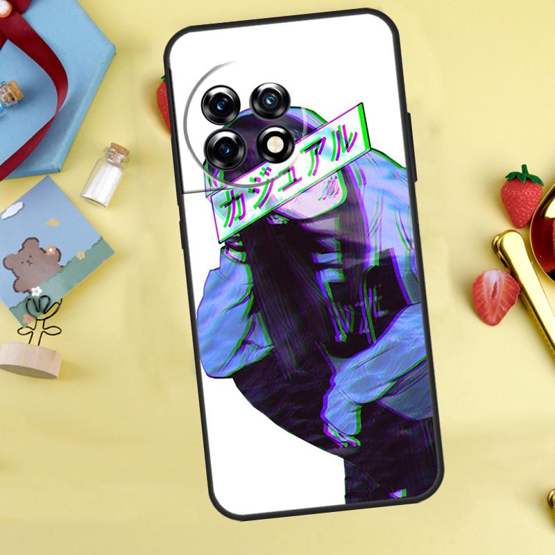 Sad Anime Aesthetic Senpai Case For OnePlus 12R 10R 13R 13T 15 13 12 11 10 9 10T 8T Nord CE 5 2 3 4 Lite N20 N30 Cover