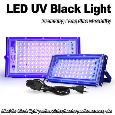Led Uv Projektör 50w 100w 395nm Prosite Mor ışık 240v Ultraviyole Işık Ultraviyole Lamba Projektörler Mor Mikrop Öldürücü Ozon
