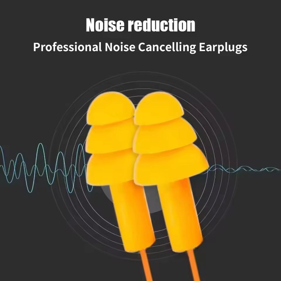 1-10 Pairs Noise Cancelling Silicone Earplugs Reusable Earplug with Rope Waterproof Swimming Rubber Ear Plugs Come with Box