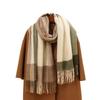 Autumn and winter new 100 wool scarf women's light luxury high-end plaid shawl versatile enlarged thickened warm scarf