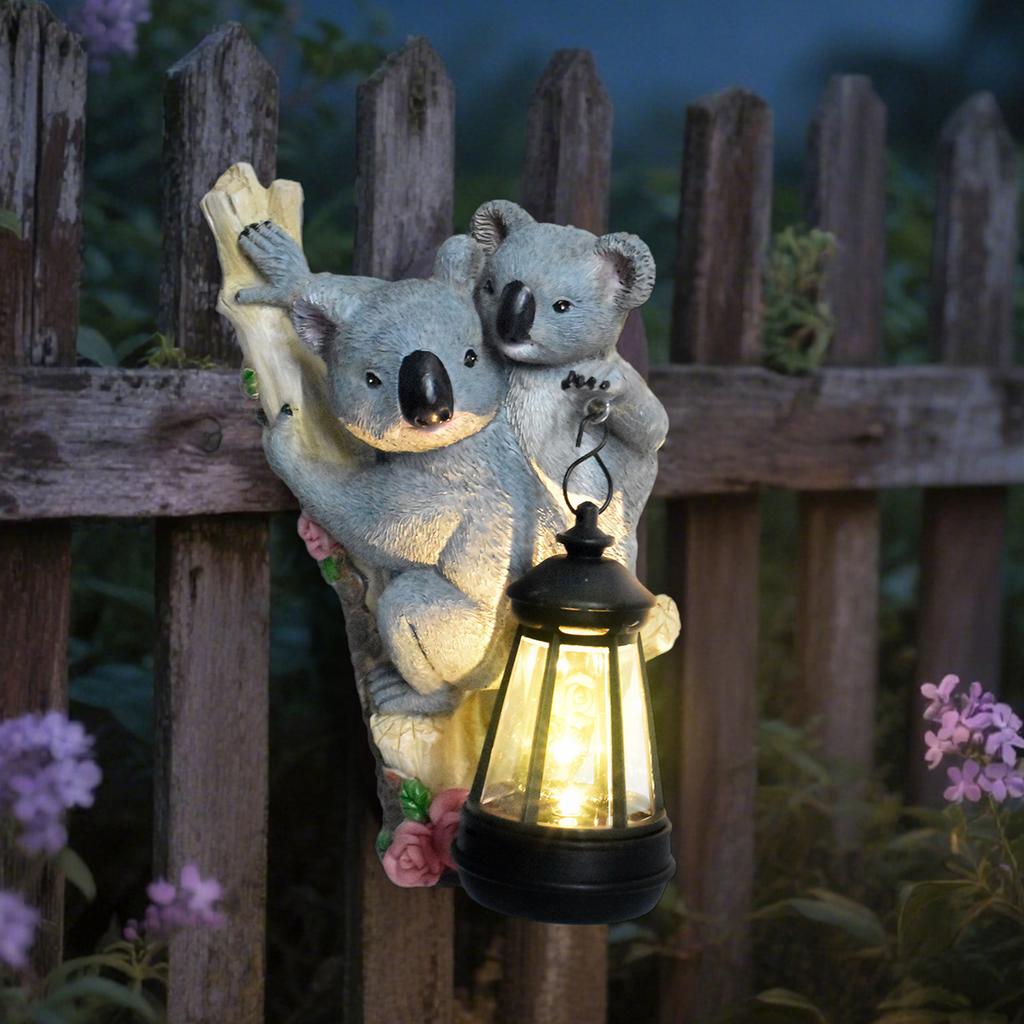 JYL TS/022,Garden Wall Mount Koala Resin Solar Light for Villa Balcony Animal Sculpture Wall Lamp