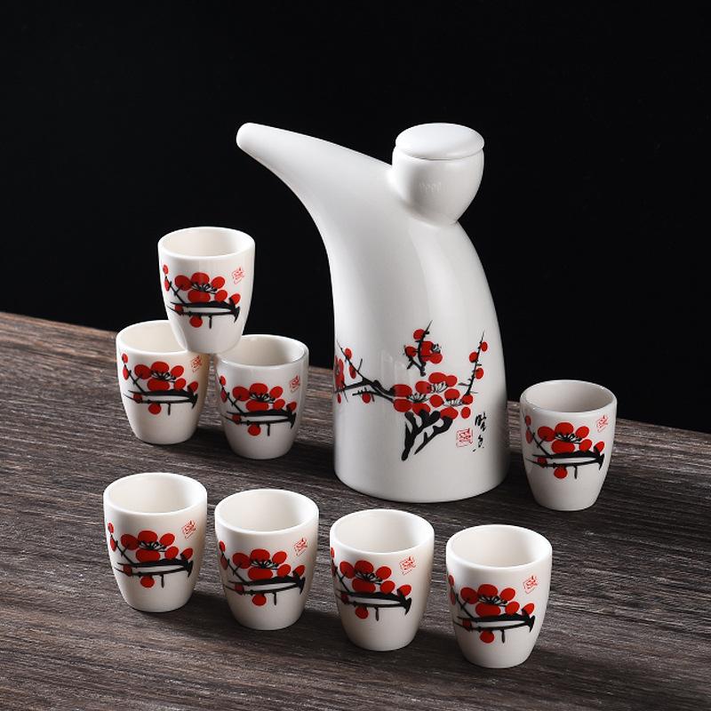 Ceramic Wine Set Half A Catty Small Wine Jug Wine Dispenser Baijiu Cup Yellow Wine Cup Chinese Sake Customization