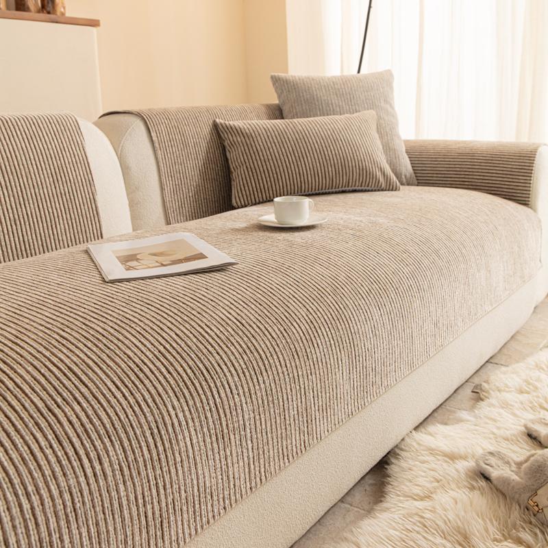 

Однотонний простий чохол на диван Чотири сезони Універсальний Протиковзкий Подушка на диван Міцний Захист меблів Домашній декор 70x70cm колір світло кави