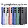 Full-Coverage Phone Case with Built-in Stand for Samsung Z Fold 7 6 5 4 with S Pen Tempered Glass Shield Hinge Protection Cover