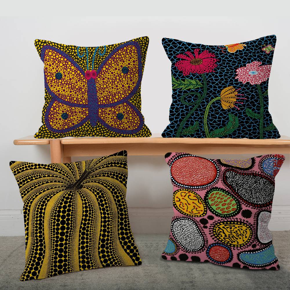 kKusama yYayoi Art Cushion Cover Polyester Sofa Cushions Decorative Throw Pillows Home Decoration Pillowcover