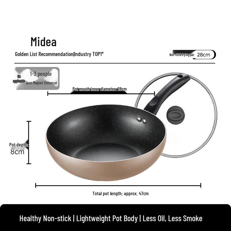 Midea Non-stick Flat-Bottom Wok