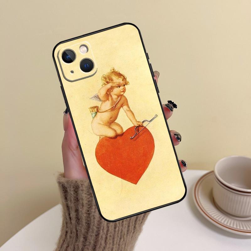 Engel Amor Kunst Malerei Handyhülle Für iPhone 16 Pro Max 14 13 12 11 15 17 Pro Max mini Plus 16e 17 Air Cover Funda