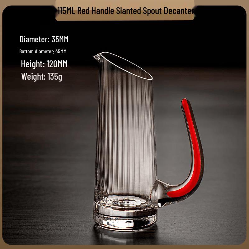 Ming Zhan Xuan 115ml Gold Foil Glass Wine Decanter with Red Handle