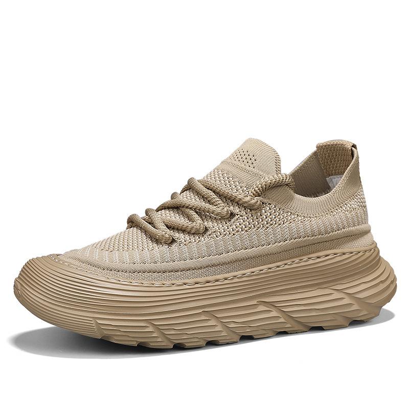 Men's Sports Shoes Summer New Casual Versatile Fly-woven Thick Soles Increase Height Lazy Running Shoes Men's Shoes