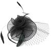 Ladies Gauze Hat Bridal Wedding Birdcage Fascinator   Hair Accessory (Red)