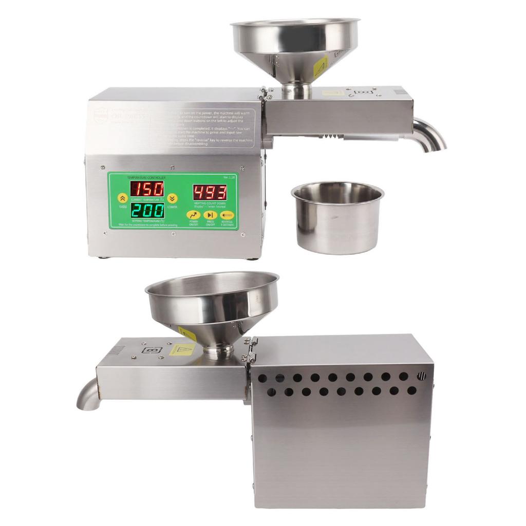 Automatic Oil Press Machine Foldable Stainless Steel Nuts Seeds Oil Presser for Household US Plug