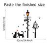 Cats Under The Street Light Wall Stickers Self-adhesive Mural Wallpaper Art Decals For Home Wall