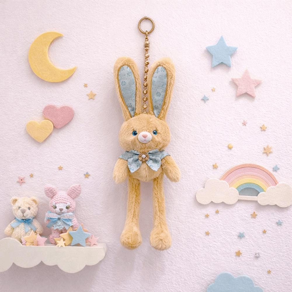 Creative Design Plush Rabbit Pendant Soft Stuffed Schoolbag Pendant  Children's Birthday
