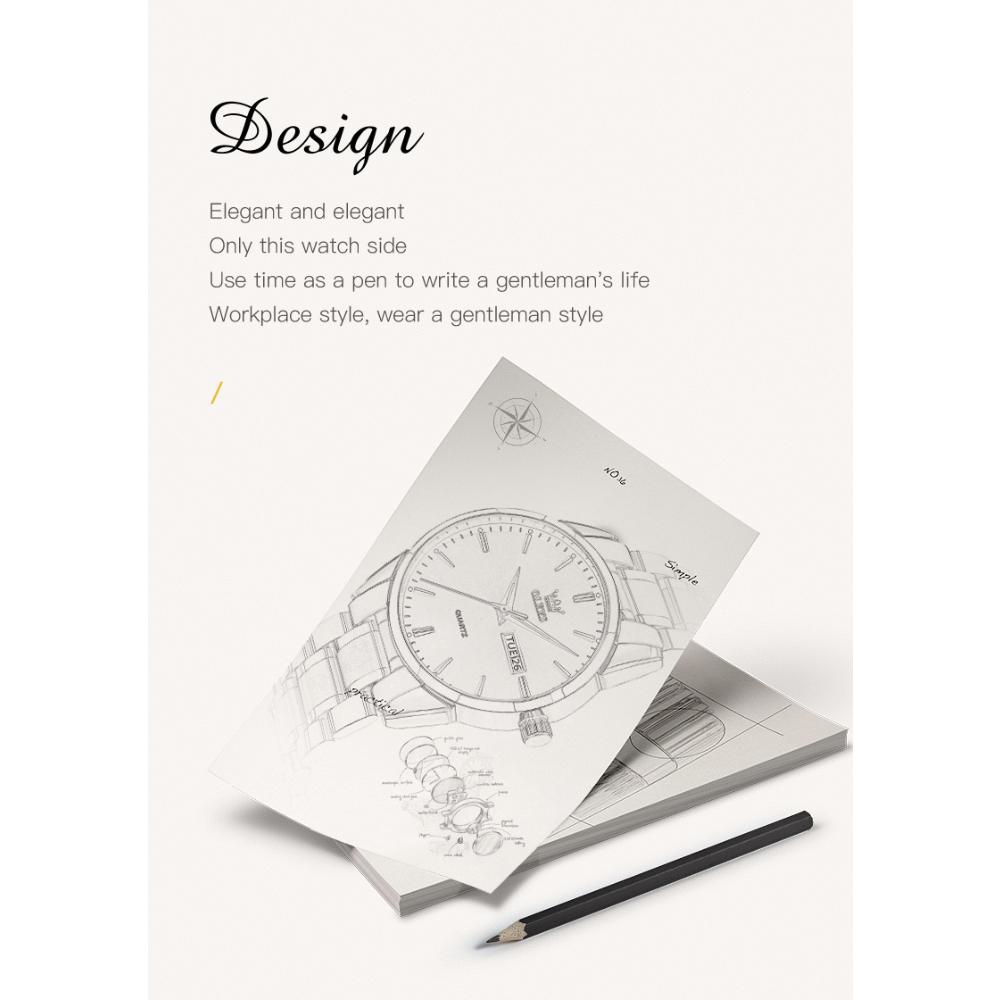 OLEVS Nuovo orologio da uomo al quarzo con cinturino in acciaio, multifunzione, luminoso, impermeabile, per affari e tempo libero