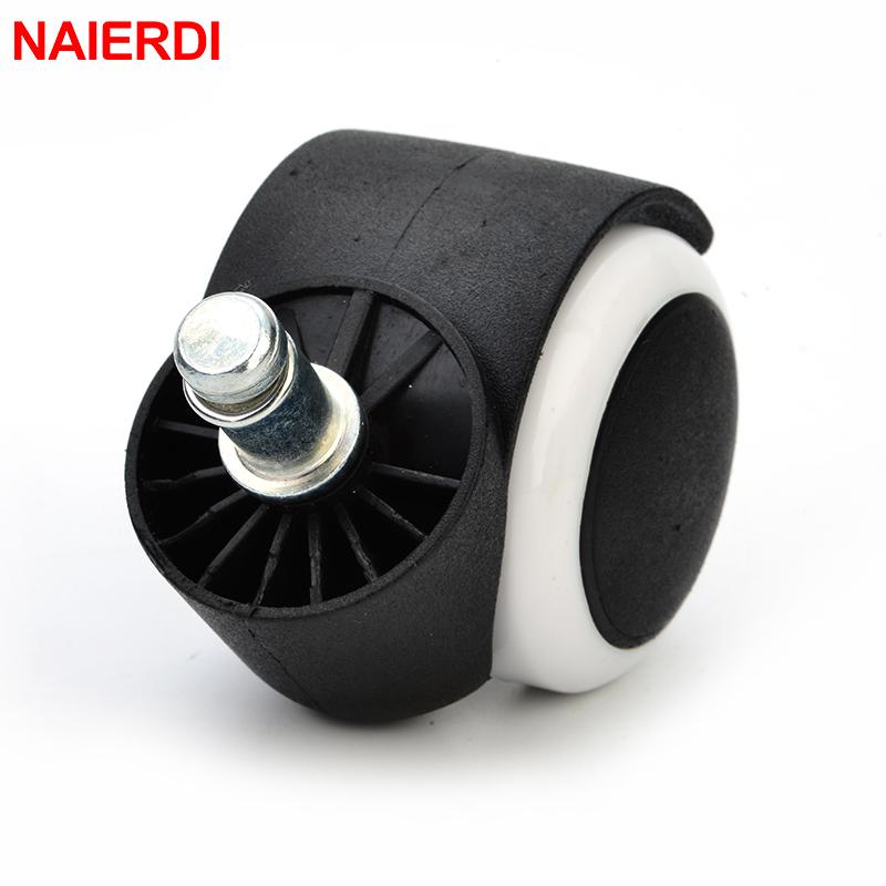 5 ruedas giratorias universales NAIERDI de 2 pulgadas para silla de oficina, herrajes para muebles