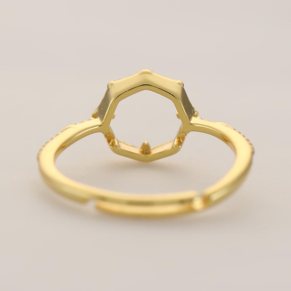18K Gold Plated Hollow Geometric Polygon Ring | Hypoallergenic Minimalist Design | Modern Art Deco Style for Office & Casual Outings