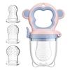 Baby-Obstbeutel/Eisbeutel mit Beißring, Baby-Beißspielzeug ab 4 Monaten, BPA-freie Silikontasche und Beißring, Linderung beim Zahnen