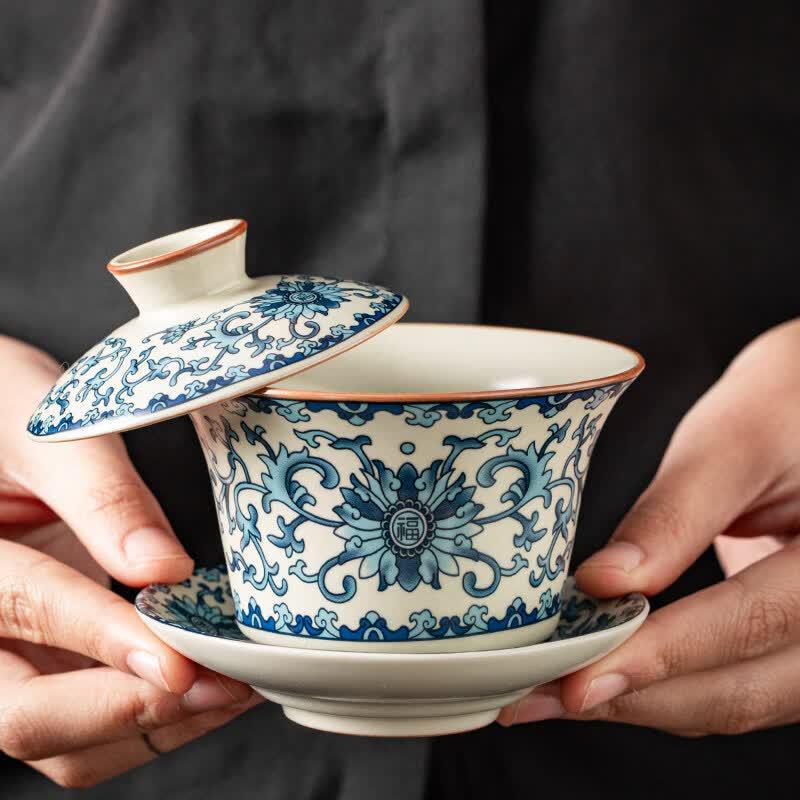 Qiwei Ru Kiln Non-Scalding Ceramic Gaiwan