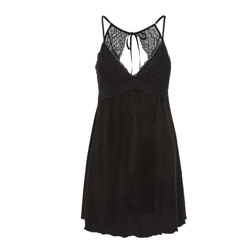 Velvet Sleepwear Set With Deep V Bust And Elastic Fit For Cozy Home Use