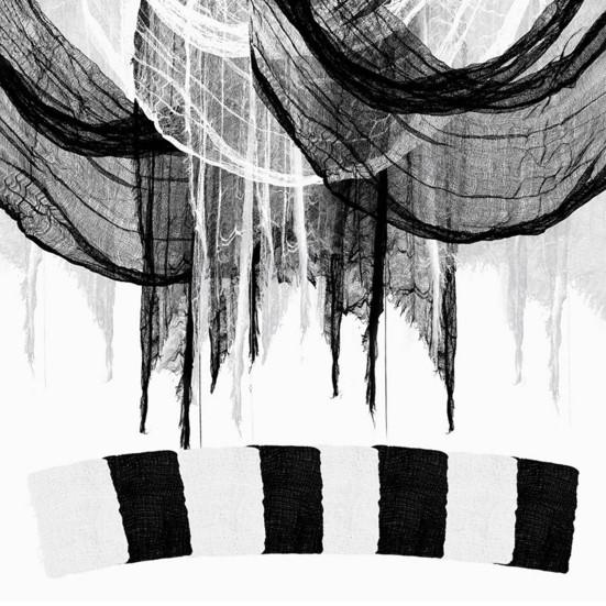 Yousheng Halloween Gauze Cloth Creepy Blood/Black/White Fabric Gauze for Haunted House Outdoor Indoor Yard Halloween Decoration