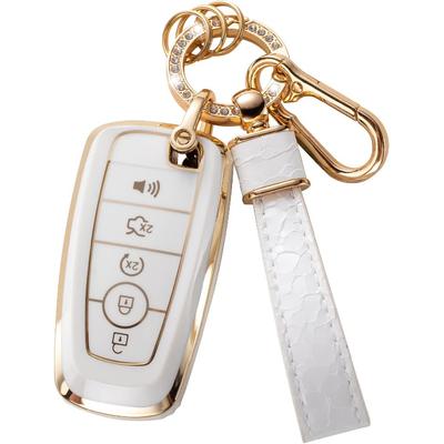 Fob Cover with Ford Keychain, Car Key Fob Case Compatible with Ford Edge Escape Expedition Explorer Fusion Mustang Ranger F-150 F-250 Smart