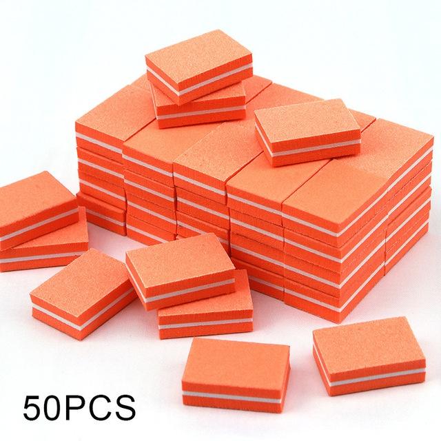 50Pcs Mini Buffing Sanding Files Block Pedicure Manicure Care Nail Art Buffer Polish Manicure Pedicure Nail File 100/180