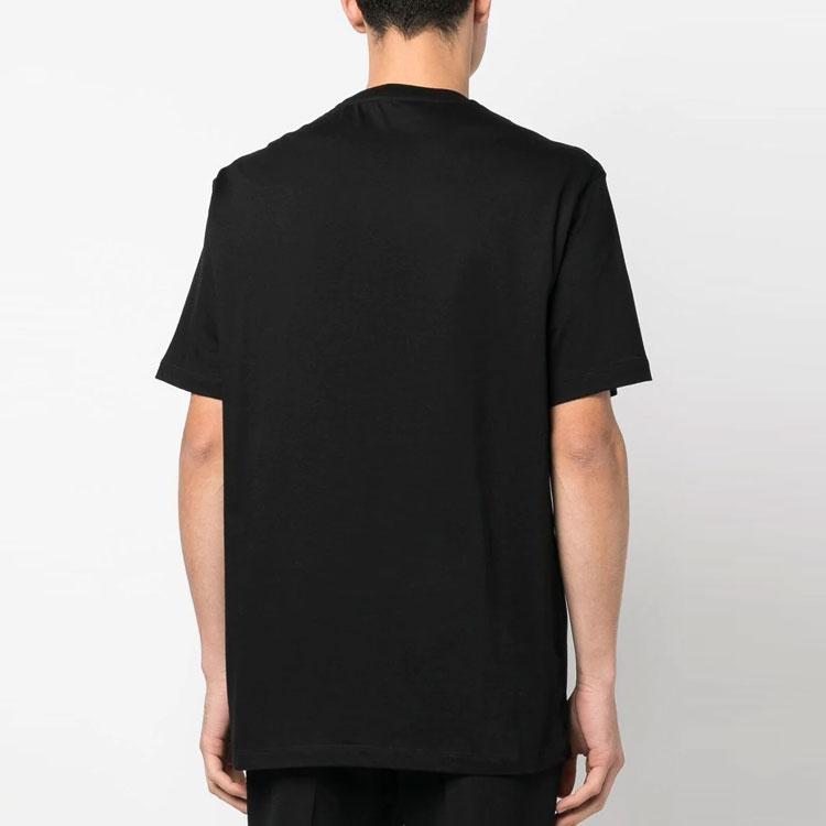 Versace Ss23 Letter Logo Printed Crew Neck Short Sleeve T-Shirt Men Tops Black 1008466-1A06056-1B000