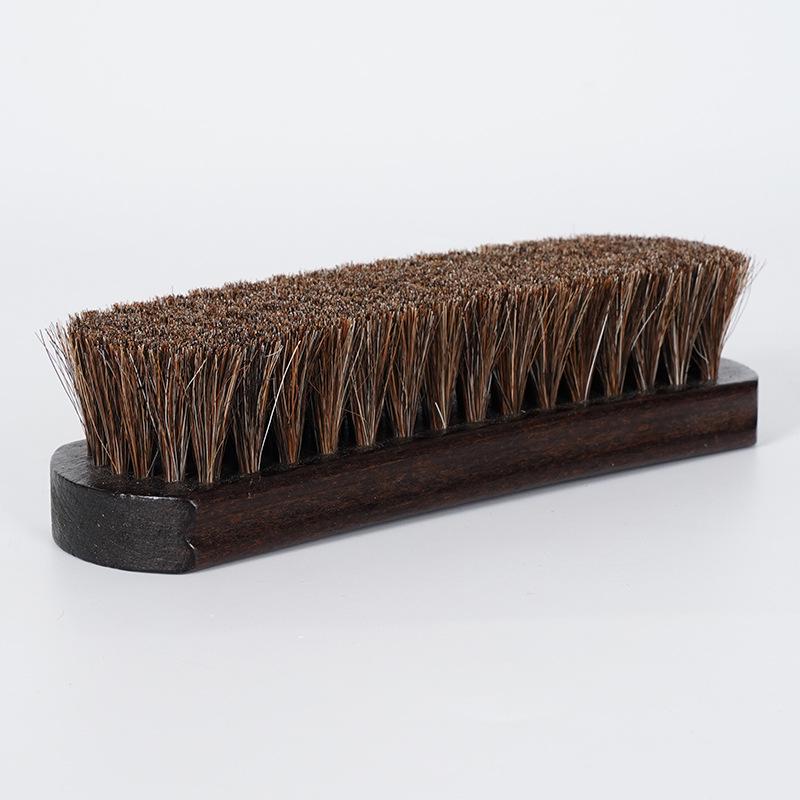 Beech Wood Horsehair Shoe Brush for Leather Care - Soft Bristles