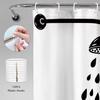 Black And White Shower Curtain, Funny Fun Kids Cute Water Drop Modern Simple Silhouette Minimalist Bathroom Decor Cartoon Bath