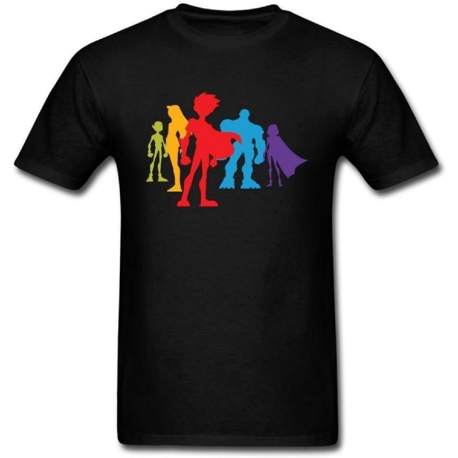 AVERBILY Men s Teen Titans T-shirt Black M S чёрный