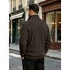 Men's Half-Zip Collared Diamond Quilted Casual Sweatshirt.