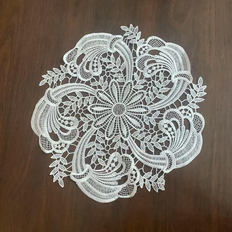 Urskuren spets bordslöpare koppunderlägg blommig broderad bordsduk återanvändbar elegant bordsunderlägg duk bordsduk porslin heminredning