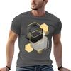 Black Yellow Gold Geometric Tshirt High Elasticity Sports Tee Shirt