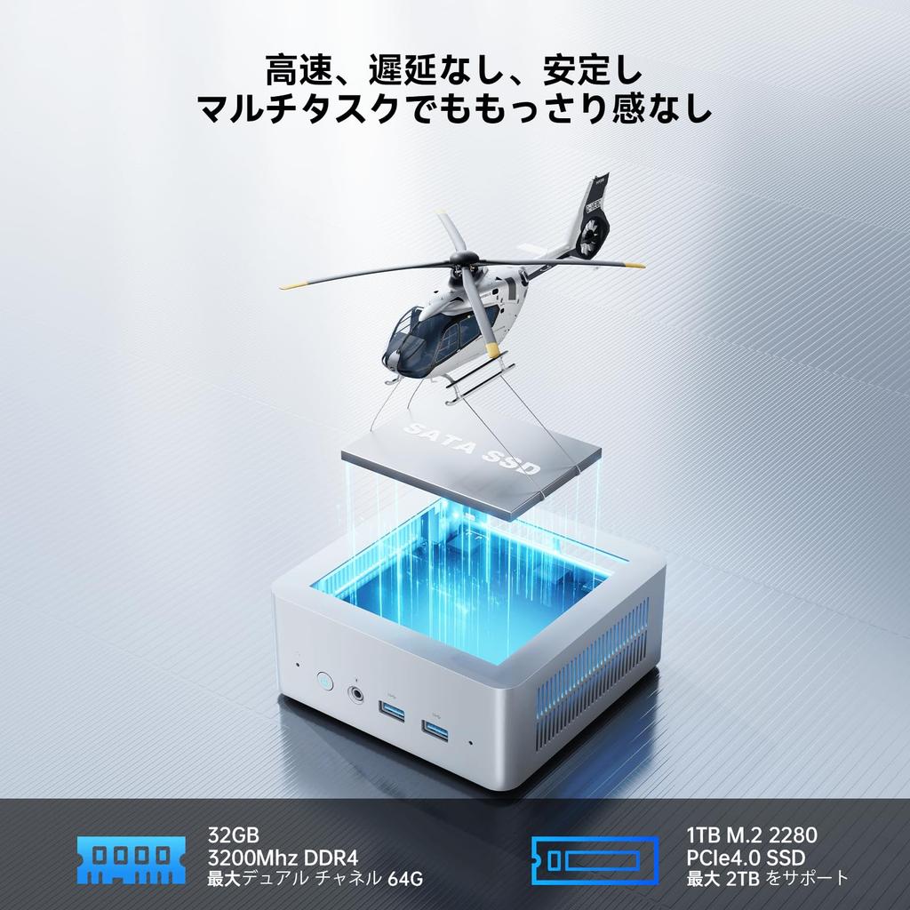 GD90 Mini 12th Gen Core 32GB RAM 1TB SSD up to 64GB PCIe Output Windows 11 Silver PC, i9-12900HK, + (Supports DDR4/2TB 4.0 SSD), Wi-Fi 6E/BT 5.2,