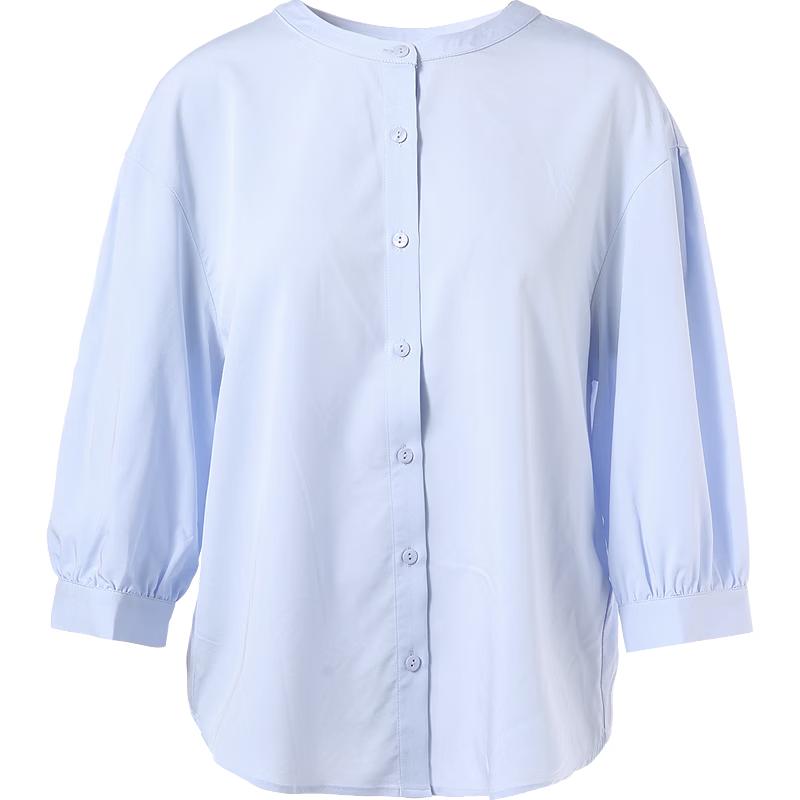 Betu Women's Round Neck 3/4 Sleeve Wrinkle-Resistant Shirt