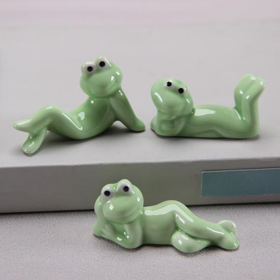 Yousheng 1/3 Stück Keramik Frosch Essstäbchenhalter Abendessen Essstäbchen Löffel Gabeln Ständer Tier Geschirr Ablage Küchen Esstisch Dekoration