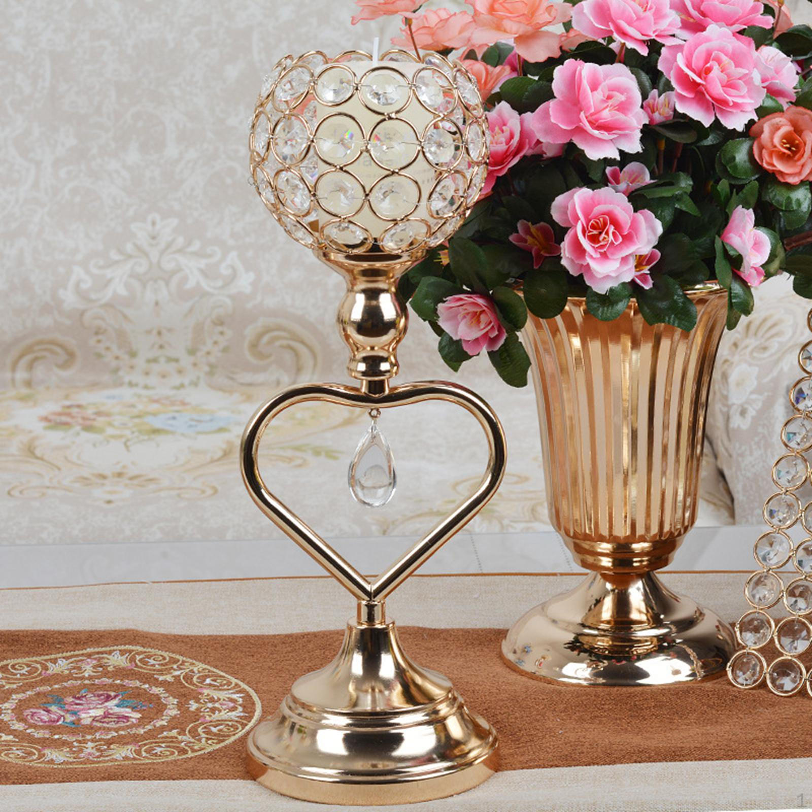 Crystal Candle Holder Decoration Tealight Table Centerpiece Votive Candles Modern Candlestick 4.33x12.60inch
