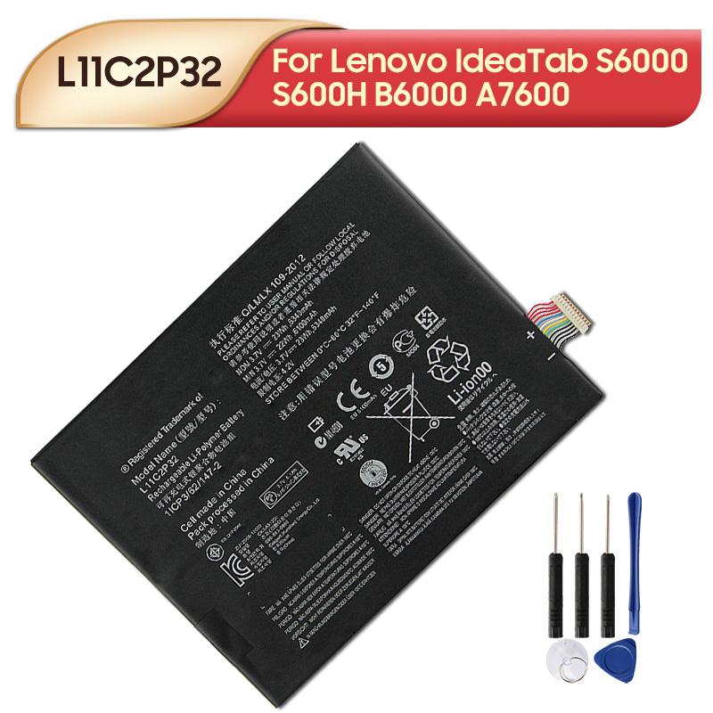 Rechargeable Lithium Battery For Lenovo IdeaTab L11C2P31 S6000 A7600 S600H B6000 L11C2P32 Tablet Battery 6340mAh