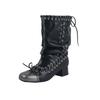 4cm strap Martin boots women's new push boots thick heel woven short boots handsome short boots locomotive boots