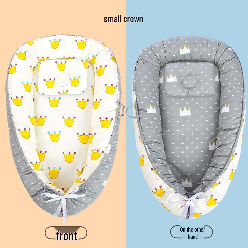 Tragbares Baby-Nestbett mit abnehmbaren waschbaren Stoßstangenpolstern - Faltbares und beruhigendes Design