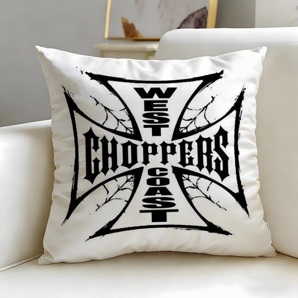 Stylish Wwcc West Coast Choppersiou Cushion Cover Soft  EasyWash Pillow Case  Versatile for Couch Bed Travel and Office