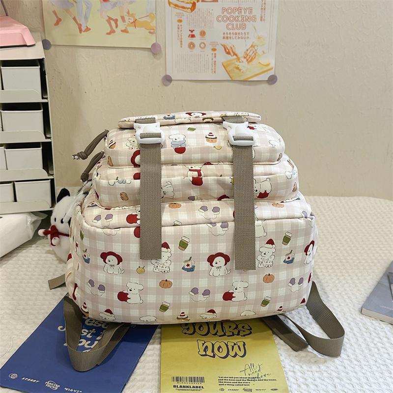 Large Capacity Backpack Cartoon Print Student Schoolbag
