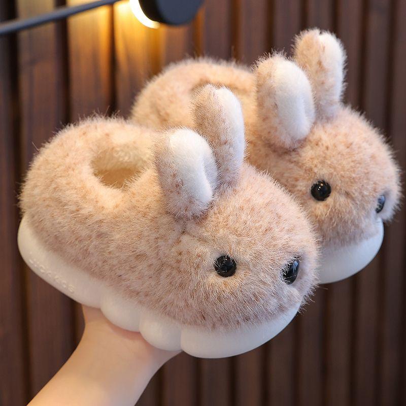 Soft Soled Cute Girls Shoes 2025 Winter New Kid Warm Cotton Shoes Simple Versatile Girls' Home Cotton Slippers Chanclas De Mujer