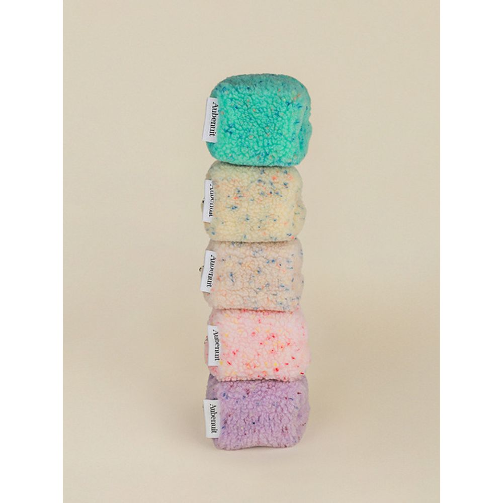 Aube nuit Obnuit Wool Cube Pouch Keyring Mellow Purple S (Keyring can be added)