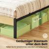 Bed Frame 90 X 200 Cm with Headboard, Platform Bed, Single Bed with Under-Bed Storage