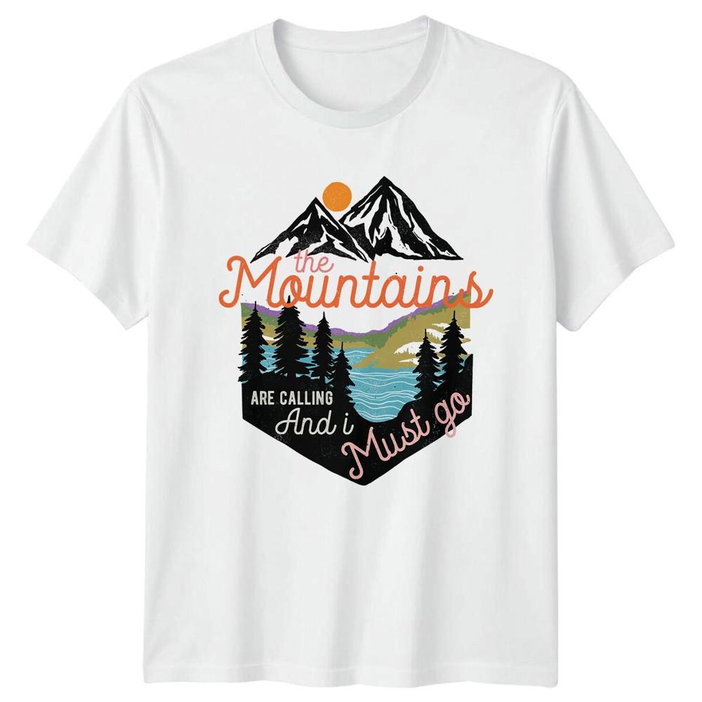 The Mountains Are Calling And I Must Go TShirt Vintage Retro Nature S